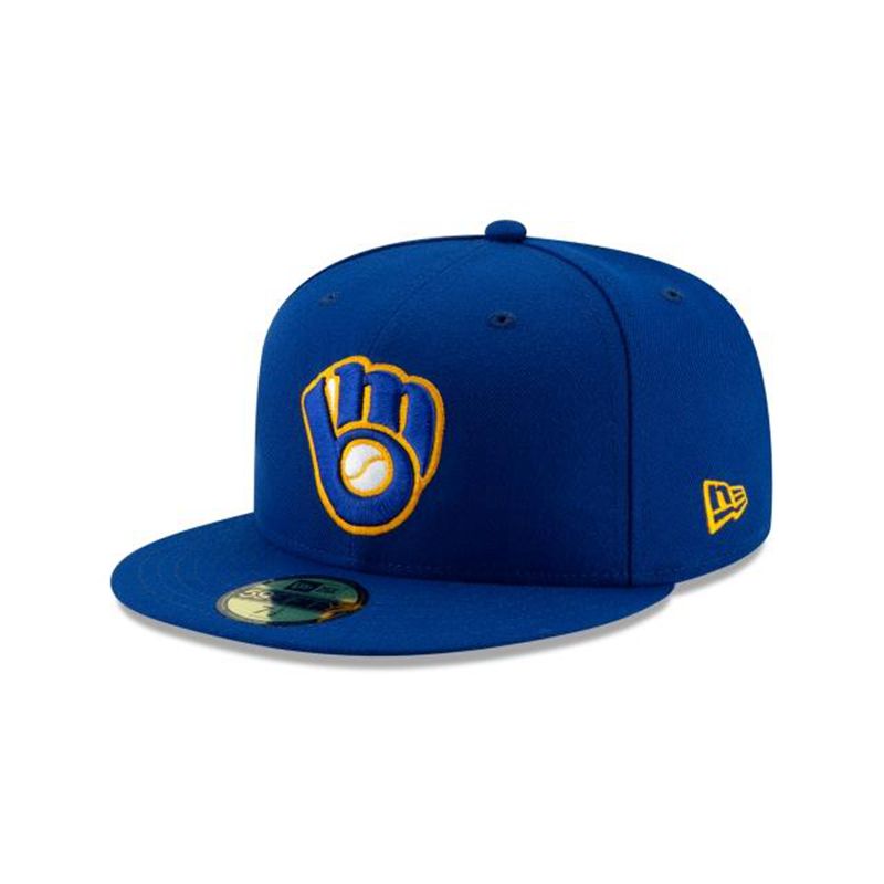 MLB Milwaukee Brewers Alt Authentic Collection 59Fifty Fitted (GMG2211) - Blue New Era Caps